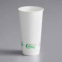 EcoChoice 20 oz. Smooth Double Wall White Compostable Paper Hot Cup - 25/Pack