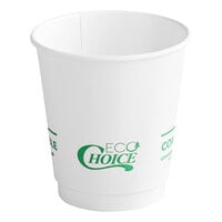 EcoChoice 10 oz. Smooth Double Wall White Compostable Paper Hot Cup - 500/Case