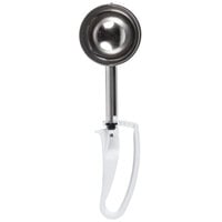 Vollrath 47370 Jacob's Pride #6 White Extended Length Squeeze Handle Disher - 4.7 oz.