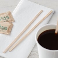 Choice 7 1/2 inch Eco-Friendly Unwrapped Wooden Coffee / Drink Stirrer - 1000/Bag