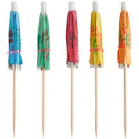 Choice 4" Drink Umbrella / Parasol Pick with Assorted Colors