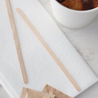 Choice 5 1/2 inch Eco-Friendly Unwrapped Wooden Coffee / Drink Stirrer - 1000/Bag