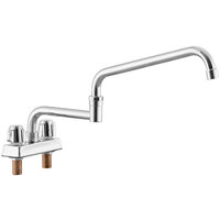Regency Deck Mount Faucet with 18 inch Double-Jointed Spout and 4 inch Centers