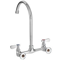 Regency Wall Mount Faucet with 8 1/2 inch Swivel Gooseneck Spout and 8 inch Centers
