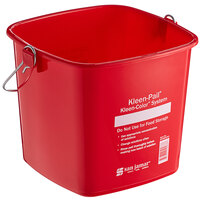 San Jamar KP196KCRD 6 Qt. Red Sanitizing Kleen-Color Pail