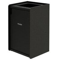 Commercial Zone 71TLRN42-00700 EarthCraft 42 Gallon Black Modular Single-Stream Top Load Waste Receptacle with Square Opening and Raised Edge Top