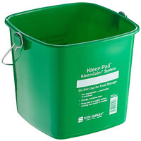 San Jamar KP196KCGN 6 Qt. Green Cleaning Kleen-Color Pail