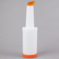 Carlisle PS601N24 Store 'N Pour 1 Qt. White Container with Orange Spout and Cap