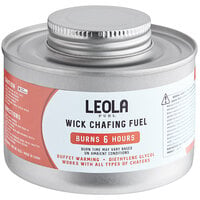 Leola Fuel Premium 6 Hour Wick Chafing Dish Fuel with Safety Twist Cap - 12/Pack