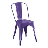 Lancaster Table & Seating Alloy Series Purple Outdoor Cafe Chair