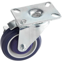 Regency 4 inch Swivel Plate Caster with Brake for 16 inch x 24 inch U-Boat Utility Carts
