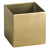 Front of the House ASC017GOS22 4 oz. Matte Brass Brushed Stainless Steel Square Ramekin   - 6/Case