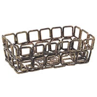 Front of the House BBK046GOI22 Coppered Link 4 1/2" x 2 1/2" x 1 1/2" Hand-Painted Fused Iron Rectangular Sugar Caddy   - 6/Case