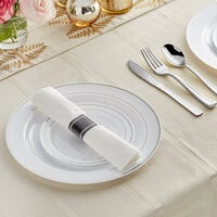 Visions 120 Settings of Banded Plastic Dinnerware and Classic Rolled Flatware - 120/Case