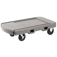 Vollrath 1694 19" x 34 1/2" x 8 13/16" Gray Flatbed Utility Dolly with 5" Casters and Straps