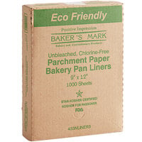 Baker's Mark 9 inch x 12 inch Quarter Size Unbleached Quilon® Coated Parchment Paper Bun / Sheet Pan Liner Sheet - 1000/Case