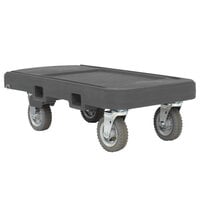 Vollrath 1695-1 19 inch x 34 1/2 inch x 8 13/16 inch Dark Gray Flatbed Utility Dolly with 6 inch Pneumatic Wheels and Straps