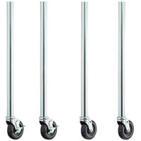 34 inch Galvanized Steel Legs with 5 inch Casters - 4/Set
