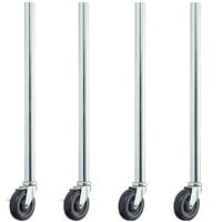 34 inch Galvanized Steel Legs with 5 inch Casters - 4/Set
