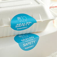 TamperSafe 3 inch Sealed For Your Safety Round Blue Paper Tamper-Evident Label - 250/Roll