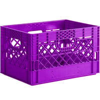 Violet 24 Qt. Customizable Rectangular Milk Crate - 18 3/4 inch x 13 inch x 11 inch