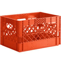 Orange 24 Qt. Customizable Rectangular Milk Crate - 18 3/4" x 13" x 11"
