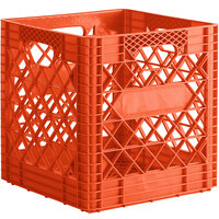 Orange 16 Qt. Customizable Super Square Milk Crate - 14 3/4" x 14 3/4" x 14 7/8"