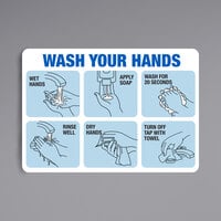 "Wash Your Hands" Engineer Grade Reflective Blue / Black Aluminum Sign with Symbols 