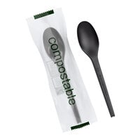 EcoChoice Wrapped Heavy Weight 6 1/2" Black CPLA Spoon - 500/Case