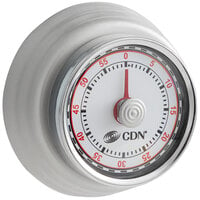 CDN MT4-S Silver Compact Mechanical 60 Minute Kitchen Timer