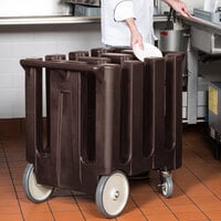 Cambro DC700131 Poker Chip Dark Brown Dish Dolly / Caddy with Vinyl Cover - 6 Column