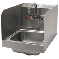 Advance Tabco 7-PS-56 Space Saving Hand Sink with Side Splash Guards - 12 inch x 16 inch