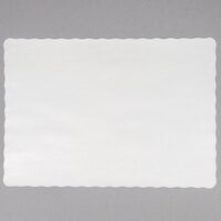 Choice 10" x 14" Customizable Off-White Colored Paper Placemat with Scalloped Edge - 1000/Case