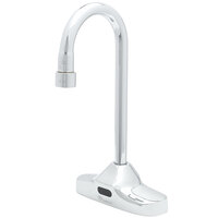 T&S EC-3107-VF05 Deck-Mounted Hands-Free Sensor Faucet with 10 15/16 inch Gooseneck Spout and 0.5 GPM Vandal-Resistant Non-Aerated Spray Device