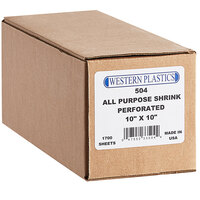 Western Plastics 504 10 inch x 10 inch 60 Gauge Perforated All-Purpose Shrink Wrap - 1700/Roll