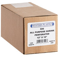 Western Plastics 506 12 inch x 12 inch 60 Gauge Perforated All-Purpose Shrink Wrap - 1400/Roll