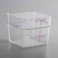 Carlisle 6 Qt. Allergen-Free Clear Square Polycarbonate Food Storage Container