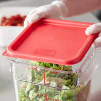 Carlisle 1197105 Red Polypropylene Lid for 6 and 8 Qt. Square Containers
