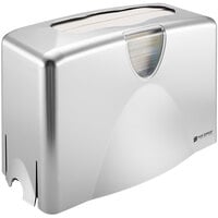 San Jamar T1740SS Countertop Covered C-Fold / Multi-Fold Towel Dispenser - Stainless Steel Look