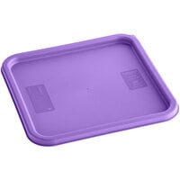 Carlisle Purple Allergen-Free Polypropylene Lid for 12, 18, and 22 Qt. Square Containers