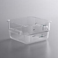 Carlisle 2 Qt. Clear Square Polycarbonate Food Storage Container