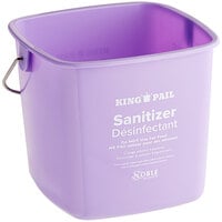 RW Clean 3 qt Square Red Plastic Sanitizing Bucket - with Stainless Steel Handle - 7 inch x 6 3/4 inch x 6 inch - 1 Count Box