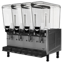 Vollrath VBBE4-37-S Quadruple 5.28 Gallon Bowl Refrigerated Beverage Dispenser with Stirring Paddle Circulation - 115V