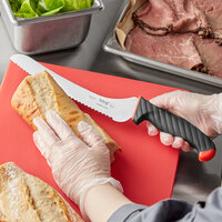 Schraf 9 inch Serrated Offset Bread Knife with Red TPRgrip Handle