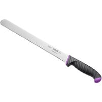 Schraf™ 12 inch Serrated Edge Slicing Knife with Purple TPRgrip Handle