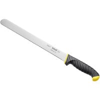 Schraf™ 12 inch Serrated Edge Slicing Knife with Yellow TPRgrip Handle