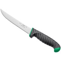 Schraf™ 6 inch Serrated Utility Knife with Green TPRgrip Handle