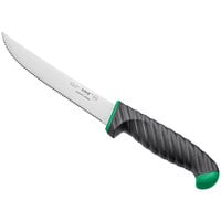 Schraf 6 inch Serrated Utility Knife with Green TPRgrip Handle