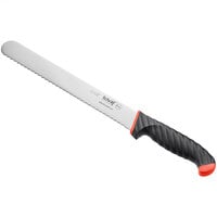 Schraf™ 10 inch Serrated Edge Slicing Knife with Red TPRgrip Handle