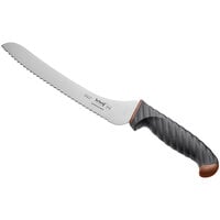 Schraf 9 inch Serrated Offset Bread Knife with Brown TPRgrip Handle